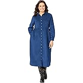 Woman Within Plus Size Button Front Corduroy Dress