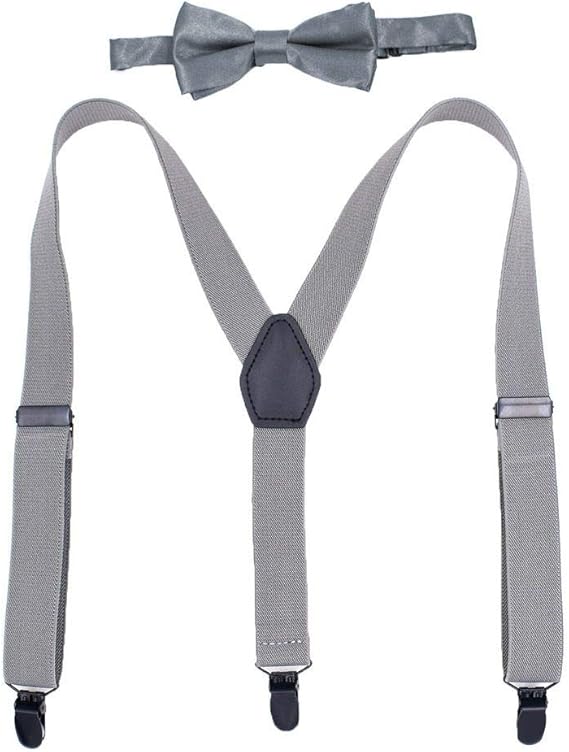 Amazon Co Jp Jixin4you サスペンダー 女の子 男の子 ガールズ ボーイズ 子供 キッズ 男女兼用 無地 オシャレ プレゼント カジュアル 調節可能 Y型 弾性 蝶結び ズボンつり つりバンド 人気 グレー 服 ファッション小物
