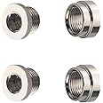 HYAT 2 Pairs O2 Sensor Bung Universal Stainless Steel M18 M18-1.5 Weld Oxygen Air Fuel Ratio Meter (2 Bungs/2 Plugs)