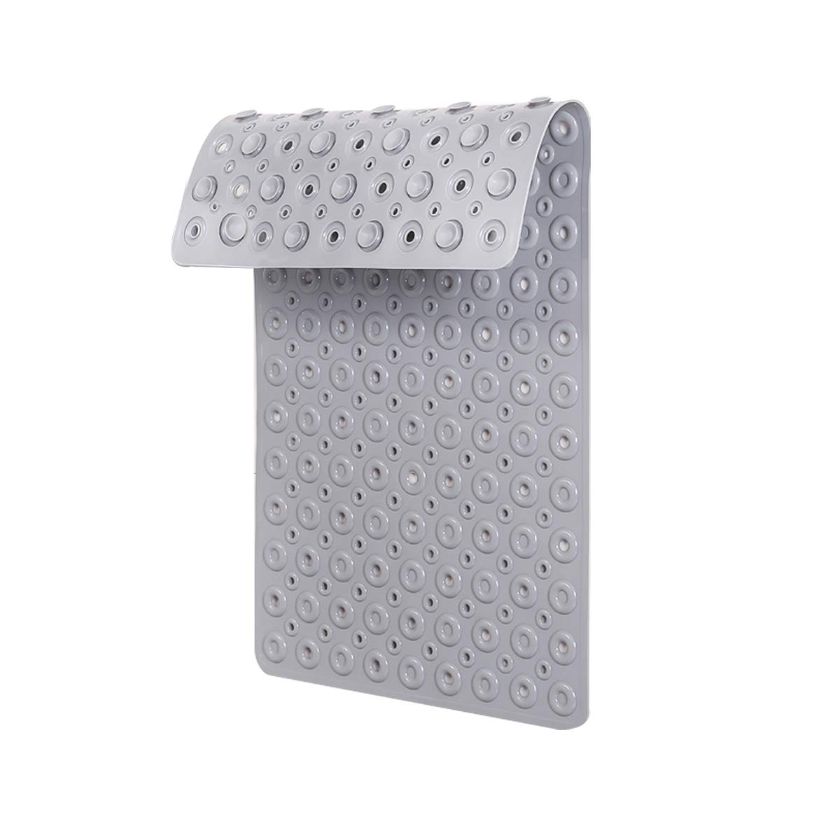 Bath Mat Non Slip Anti Mould for Inside Outside Bath, Shower Mats Anti Slip for Elderly in Bathroom and Bathtub with Large Suction Cup and Thickened Rubber Long 70 * 40cm, Grey