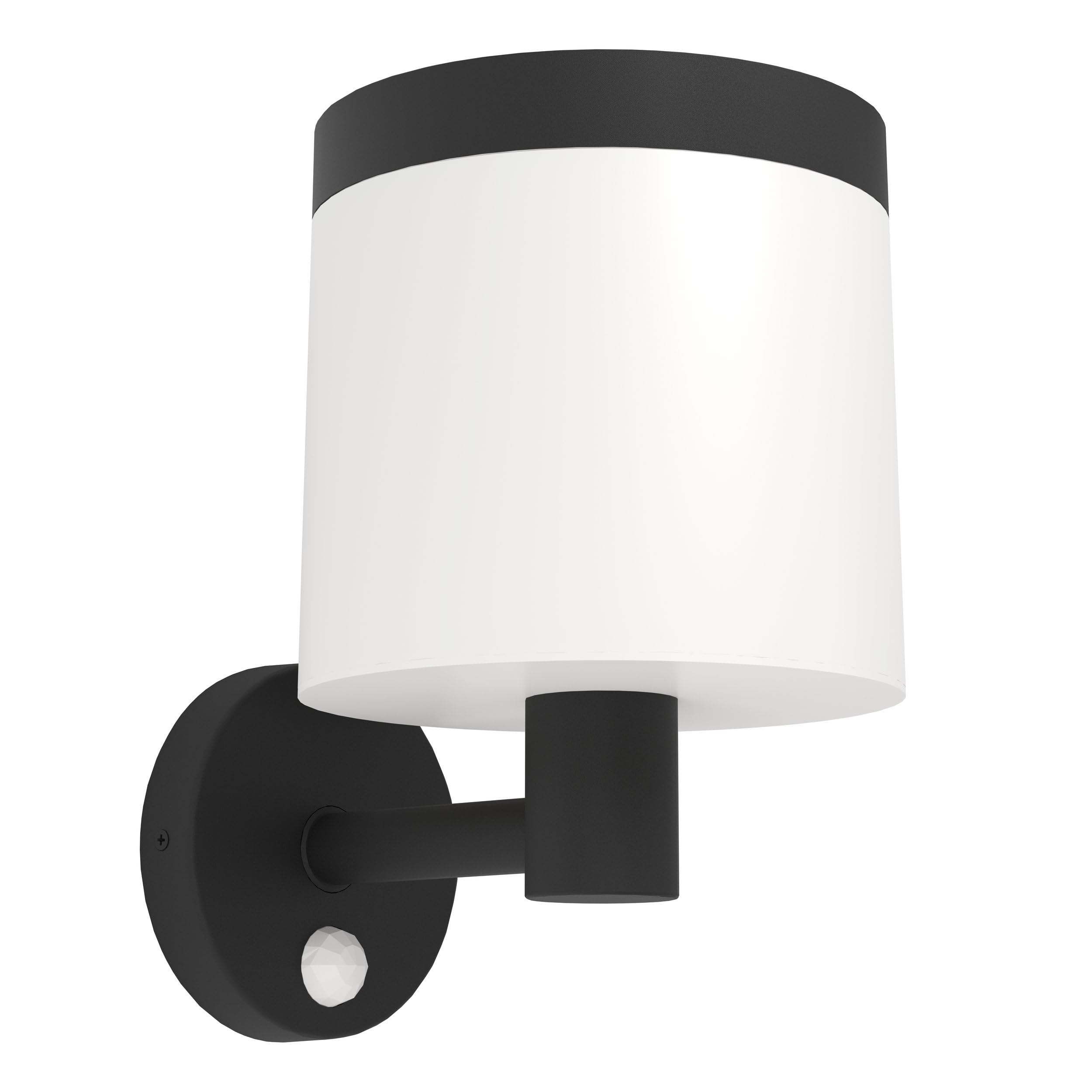 Eglo LED Outdoor wall lamp Pantete, Solar Light with Motion Detector, Outside Porch Lighting Made of Plastic in Black and White, P44