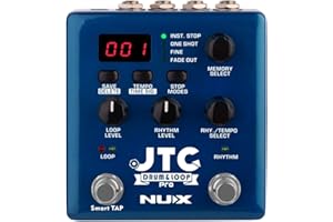NUX JTC PRO Drum Loop PRO Dual Switch Looper Pedal 6 hours recording time 24-bit and 44.1 kHz sample rate