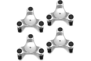 CEZOOWYEX Set of 4 Steel Tri Dolly Caster, 200 lbs Load Capacity 3 Wheel Dolly, Heavy Duty Furniture Mover’s Rollers Smoothly