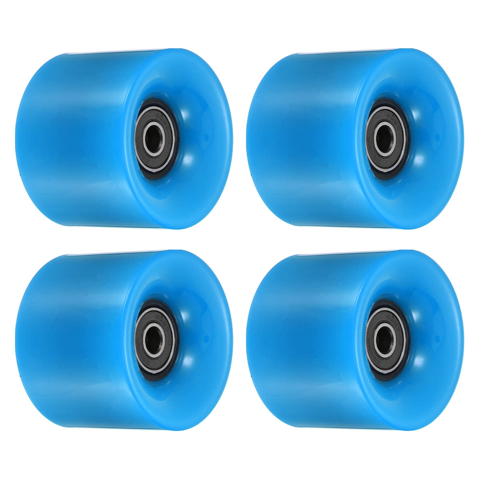 PATIKIL 60mm Longboard Wheels with Bearings ABEC-9, 4 Pack Street Wheels for Skateboards Cruiser Wheel Replacement 80A, Black Blue