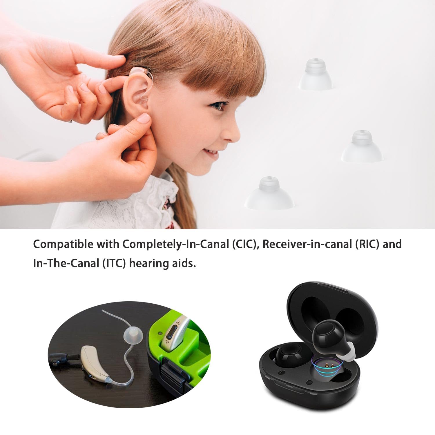 Hearing Aid Domes, Single Layer Umbrella-Shaped Ear