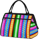 Color Western Carpet Small Overnight Weekender Tote Bag for Women Men Foldable Travel Duffel Bags Lightweight Sports Gym Bag Waterproof Carry On Luggage Weekender Bag for Traveling Gifts