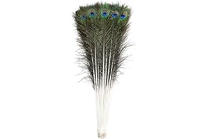 Ballinger 20pcs Natural Long Peacock Feathers 35-40 inch for DIY Craft, Party, Wedding Christmas Decoration and Floral Arrangement