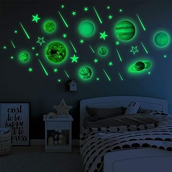 Buy Luminous Planets Pvc Wall Stickers Glow In Dark Nine Planets