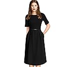 VfEmage Womens Vintage Summer Polka Dot Wear to Work Casual A-Line Dress 7190 BLK 12