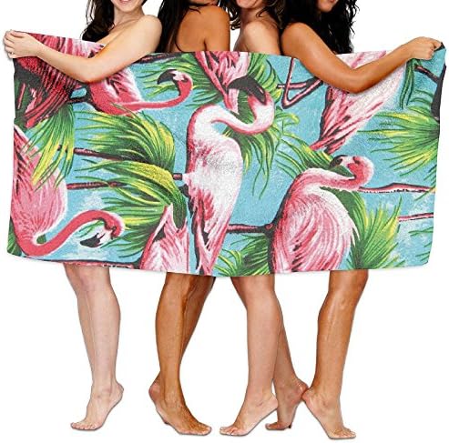 Summer Pink Flamgo Plam Adult Soft Microfiber Printed Beach Towel For Swimming,surf,Gym,spa 80cm130cm