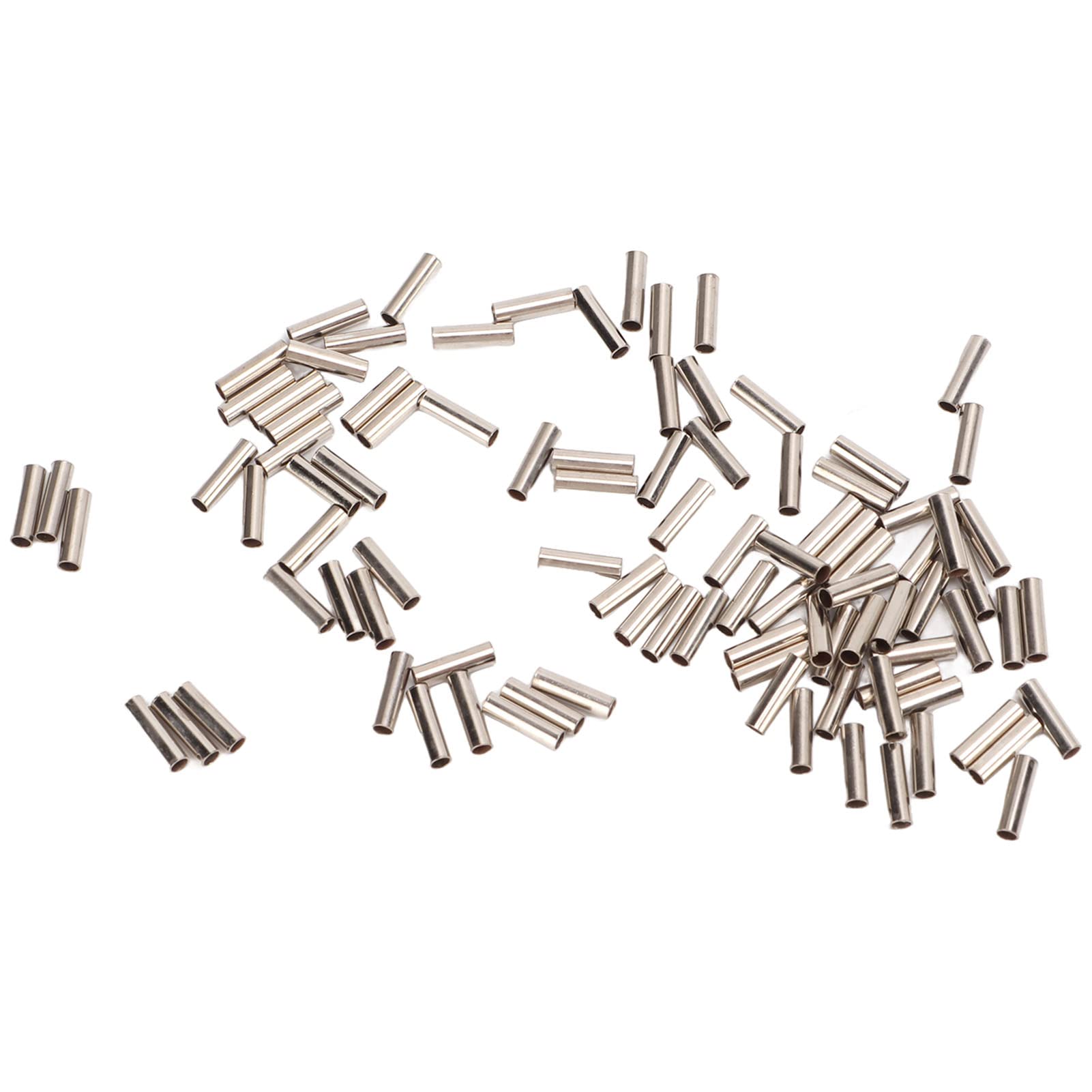 Alomejor 100 Pcs Single Barrel Crimp Sleeves Kit Corrosion Resistant Good Fixation Fishing Line Tube Connectors for Fishing(2.8)