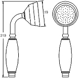 VeeBath Beta 180mm Hand Held Round Shower Head Pencil Type Solid Construction view 2