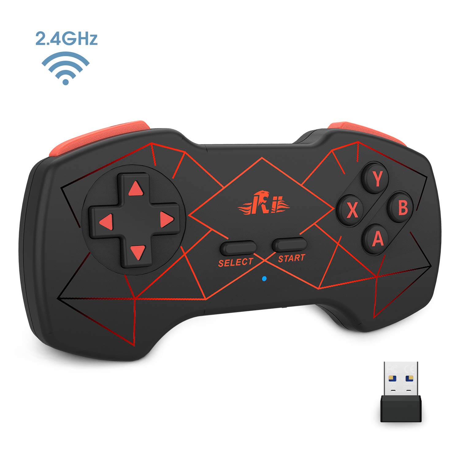 Rii Gaming RT838 Wireless - USB Gamepad Controller for Raspberry Pi, PlayStation 3 and PC (Windows, Mac, Linux)