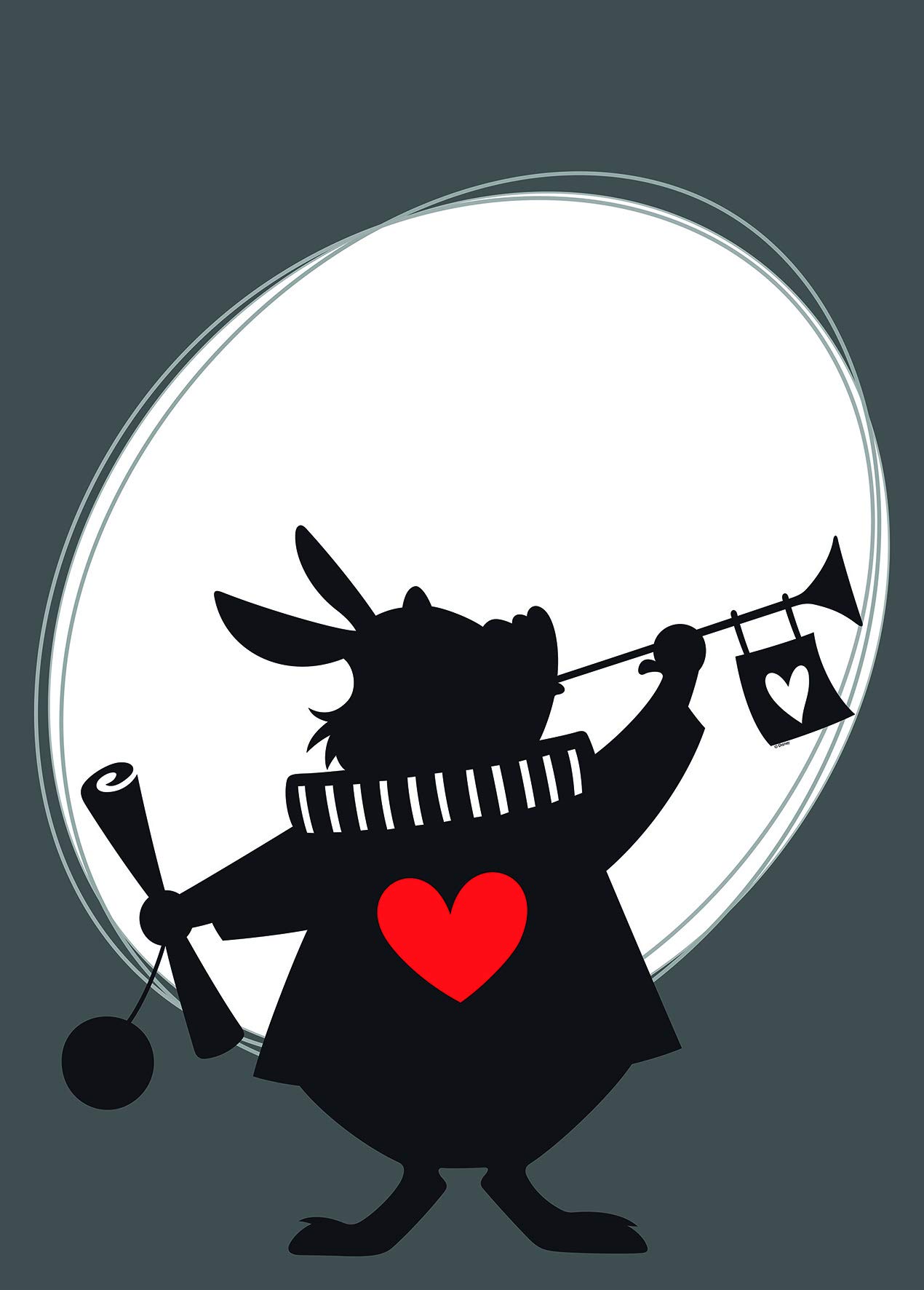 Komar Disney Wall Picture Alice Rabbit | Children's Room Decoration | Size 50 x 70 cm (Width x Height) | Without Frame | WB007-50 x 70 cm