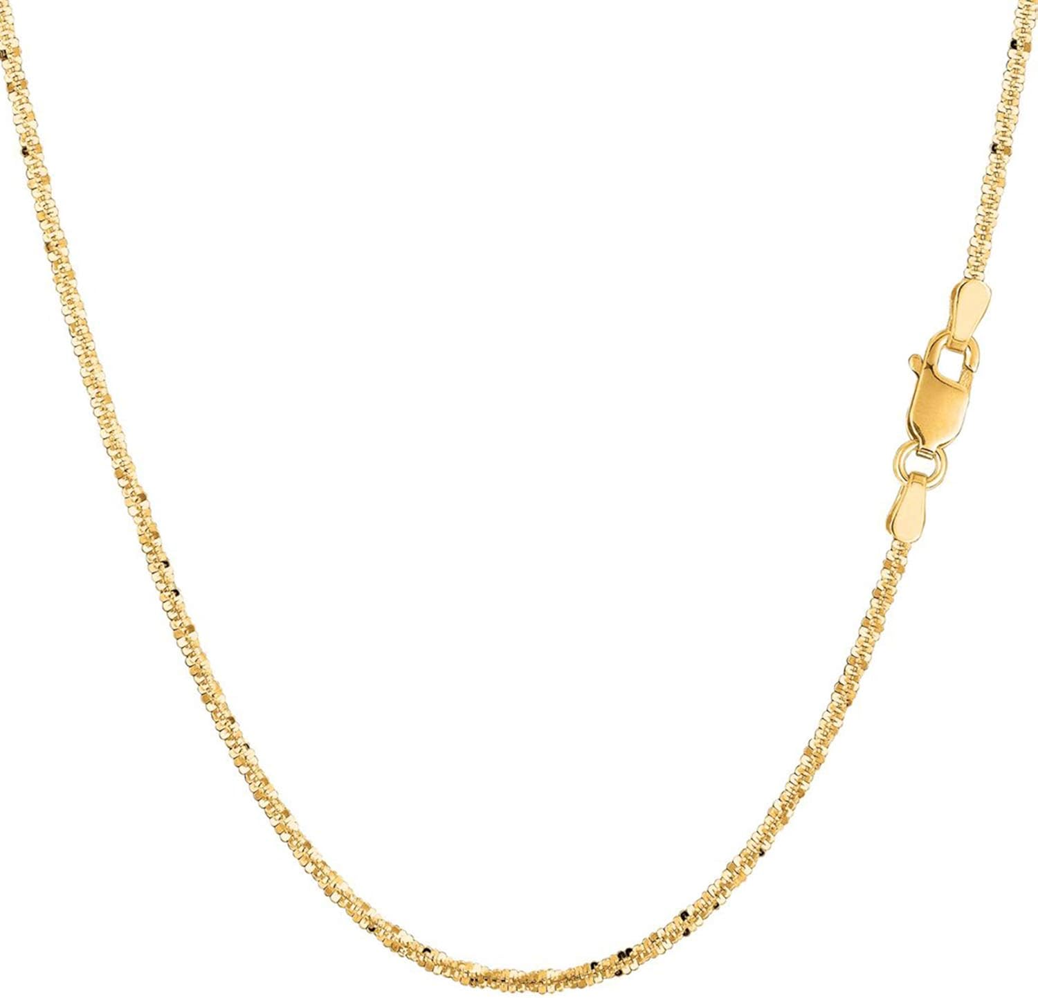 Certified Jewelry Solid 14K Gold Sparkle Rope Chain