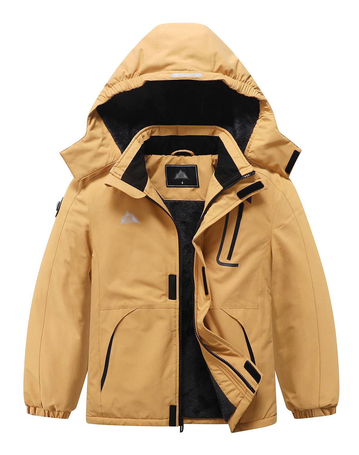 IDTALHZY Kid's Ski Jacket Waterproof Winter Coat Boy's and Girl's Fleece Snowboarding Jackets with Detachable Hood Image