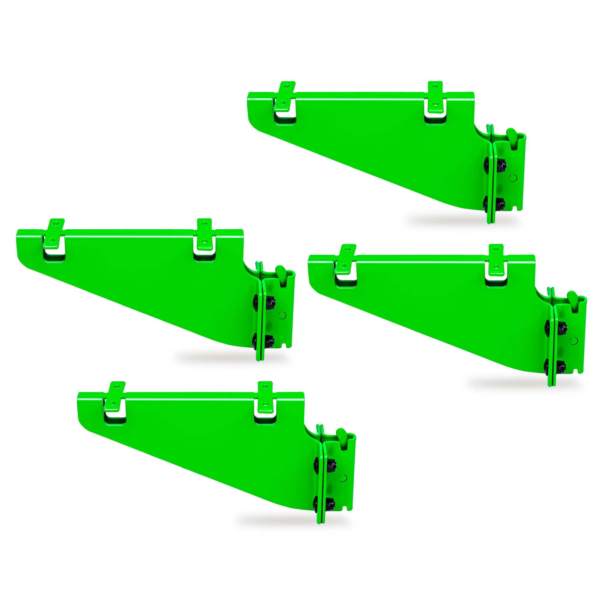 Photo 1 of AUTOSwpozo 4 Pack E-Track Fixed Shelf Track Brackets, E Track Shelf Brackets for Enclosed Trailers, Trucks, Garage, Warehouse, Painting Coated E-Track Accessories (Green)