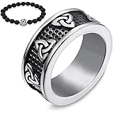 Gungneer Stainless Steel Triquetra Celtic Knot Ring Engagement Wedding Band Protection Irish Jewelry Men Women