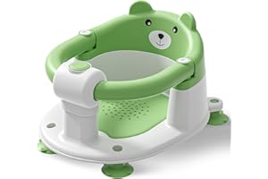 TAVLSHERO Baby Bath Seat for Babies 6 Months & Up, Toddler Bath Seats for Babies Sitting Up, Non-Slip Infant Bath Tub Chair with Suction Cups & Soft Cushion for Shower, Compact Toddler Bathtub Seat, Green