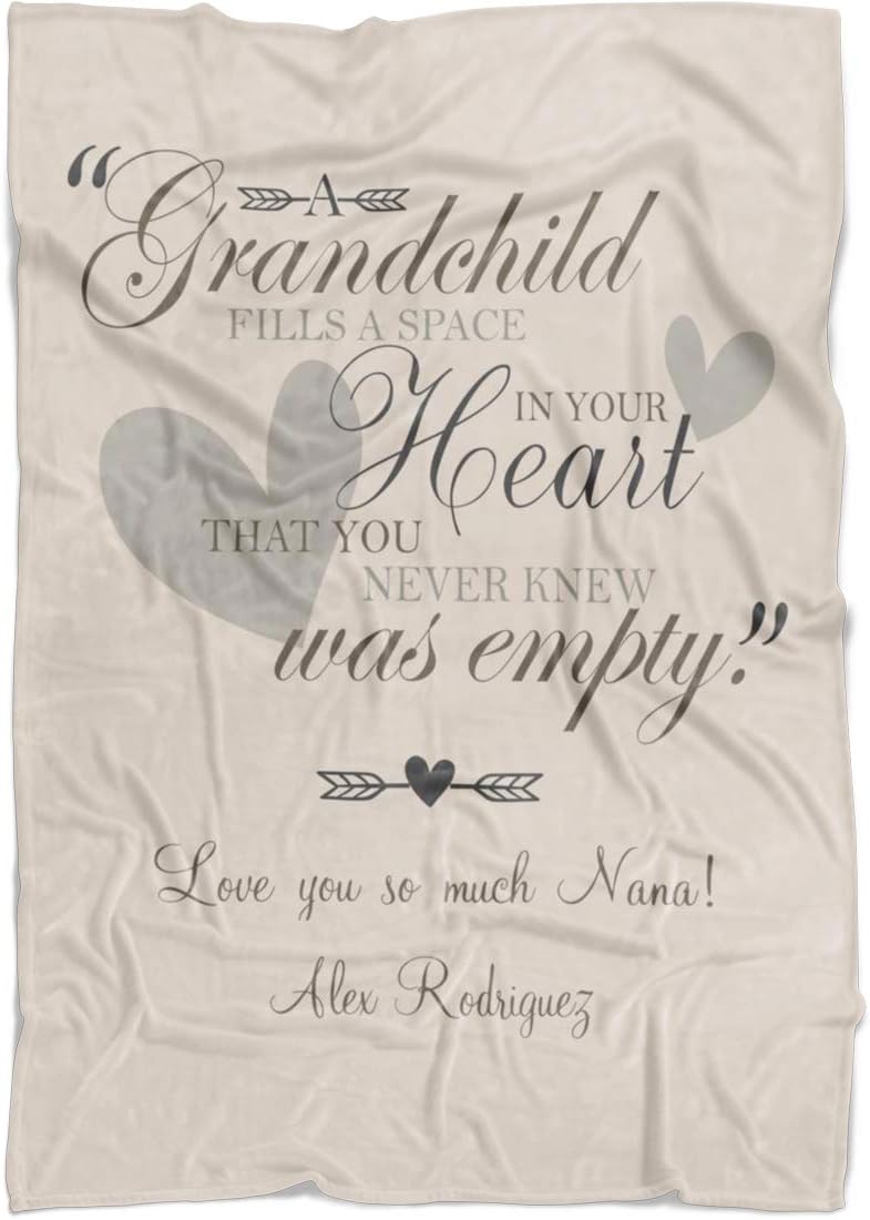 Personalized Grandma Blanket Throw for Kids Grandpa Mom. I