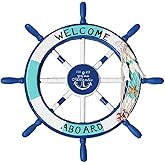 Hand painted wood ships wheel is the perfect addition to any nautical themed Collection, A nice addition to the ocean themed 
