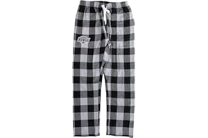 Calhoun NHL Surf & Skate Men's Team Logo Plaid Pajama Pants – 100% Woven Brushed Soft Fabric