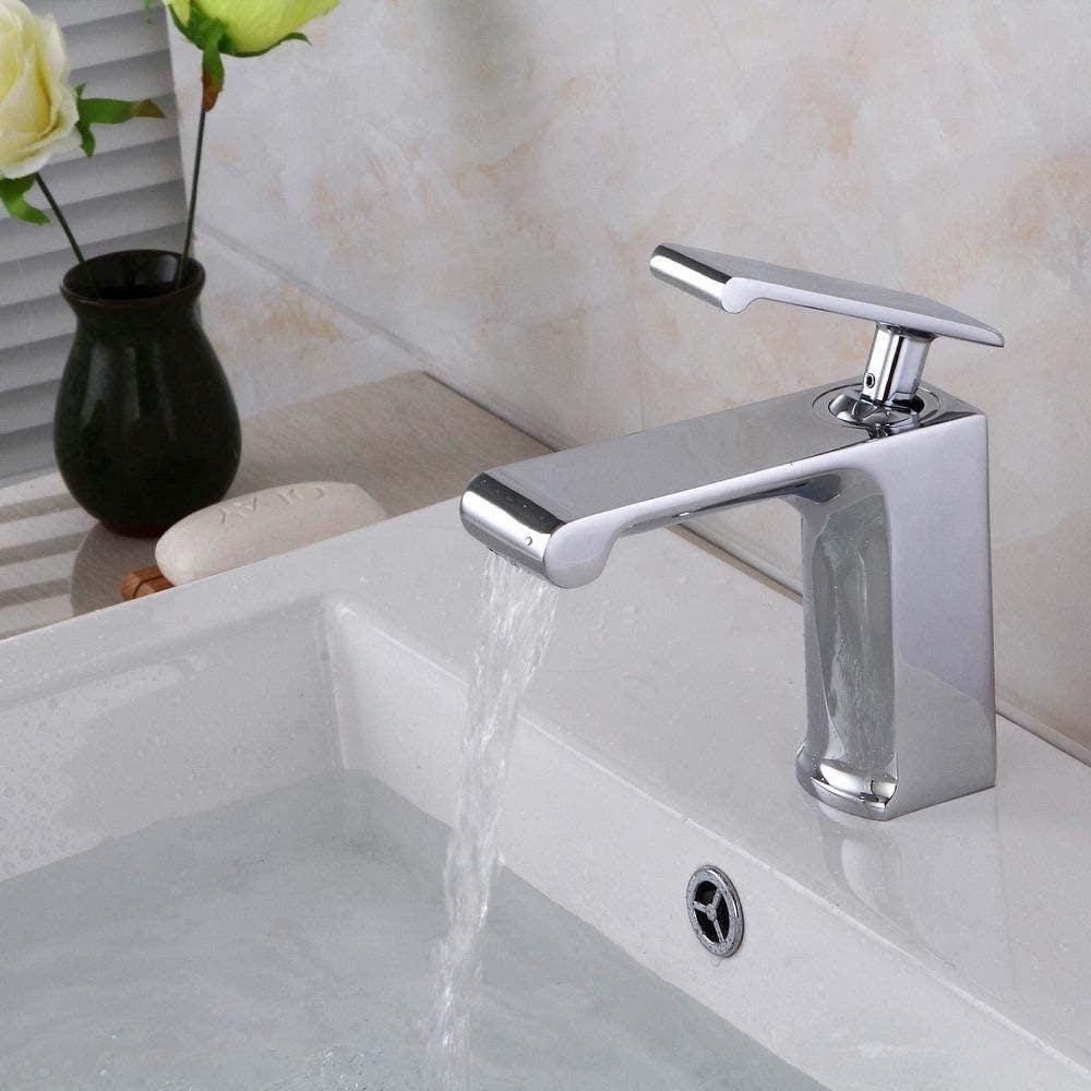 Grifo de lavabo moderno con grifo de efecto cascada extraíble mezclador