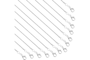 25 Pack Silver Chains for Jewelry Making, Paxcoo Metal Necklace Chains Bulk Silver Plated Snake Chains for Necklace Jewelry Making, 1.2 mm (18 Inches)
