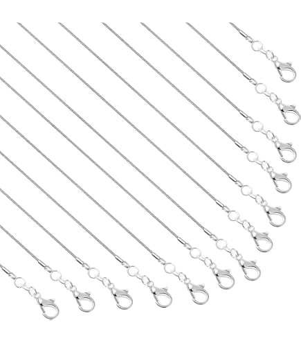 Lot De 24 Colliers Chaîne Serpent – Plaqué Argent 925, Longueur 18 Pouces Avec Fermoir