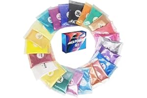 Mica Powder For Epoxy Resin Color Pigment Dye Set-Mica Pigments 24 Colors,Mica Powder for Lip Gloss,Soap Making,Bath Bomb,Eye