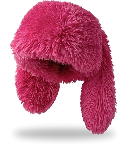 Furry Beanie Bunny Ears Hat Fluffy Warm Hat Plush Slouchy  display picture 3
