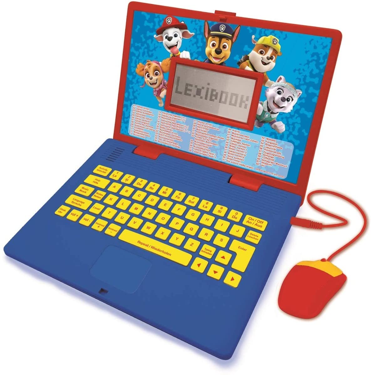 LEXIBOOK, Paw Patrol, Educational and Bilingual Laptop French/English, Toy for Child Kid (Boys & Girls), 124 Activities, Learn Play Games and Music, Red/Blue, JC598PAi1