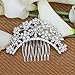 JACIYA Pack of 4 Bridal Wedding Hair Comb Overtone Rose Gold Crystal Rhinestones Pearls Women Hair Side Combs Bridal Head Pin Headpiece
