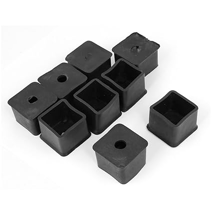 Sellify 33mm x 33mm x 28mm Rubber Square Furniture Foot Cover Protector Pad Black 9pcs