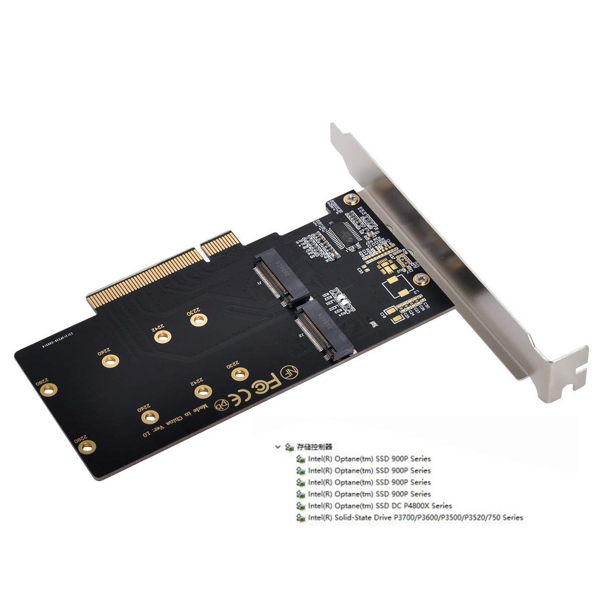Nfhk Dual Nvme M.2 Pcie Adapter Complete Package With Mounting Hardware
