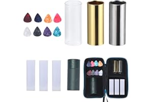 Craymin Slide Guitar Instrument with 1pc Guitar Slide Glass Large, 2pcs Guitar Slide Metal, 8pcs Guitar picks, 3pcs wraps,All