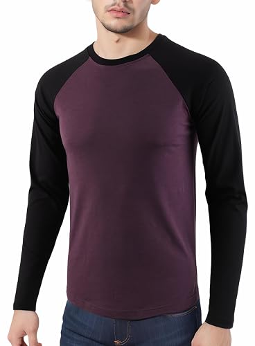Runcati Men's Long Sleeve Crewneck T-Shirt - Lightweight Vintage Basic Tee With Chest Pocket - View #12