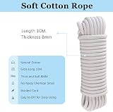 Tallkee y 10 Meters Cotton Rope 8mm Thick DIY Craft White view 2
