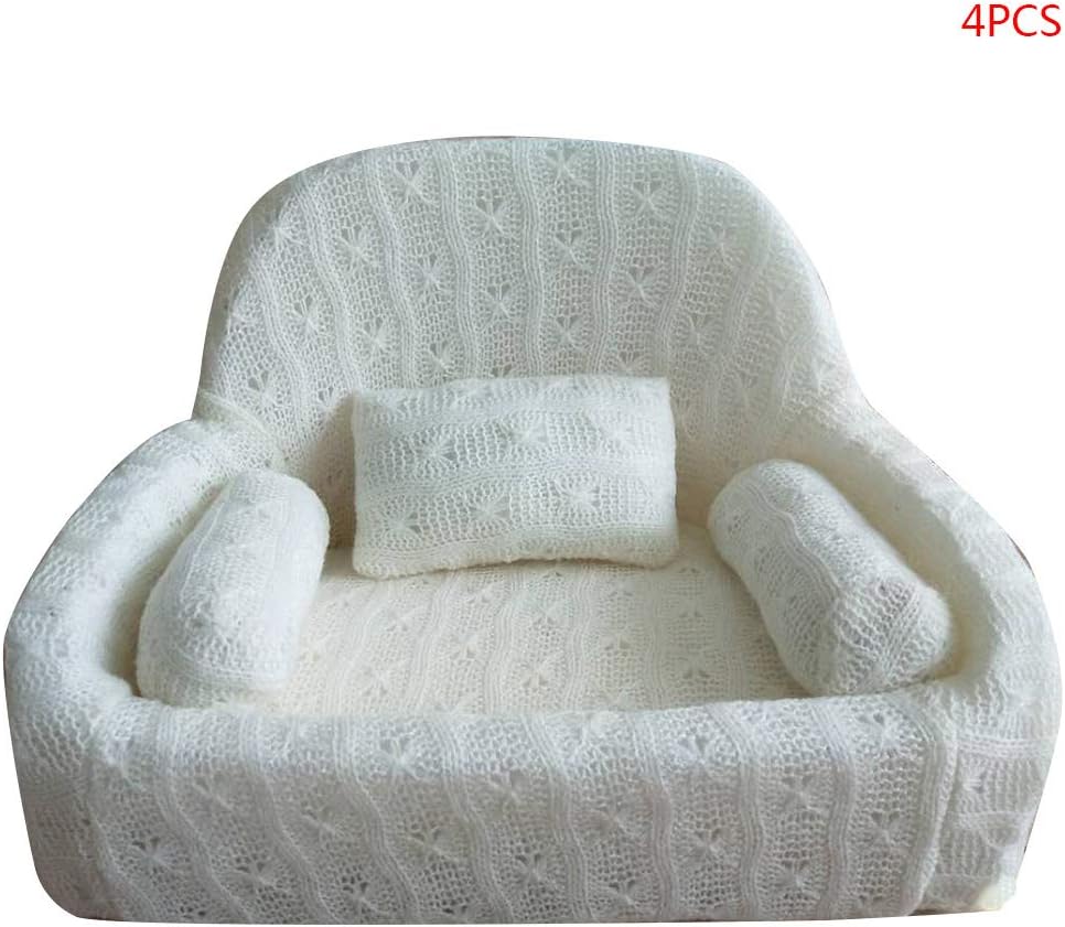 Kenrtuers 4 Pcs/Set Newborn Photography Props, Chair Decoration, Baby Posing Sofa Pillow Set