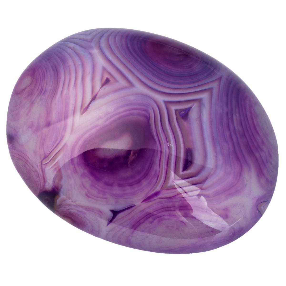 Nupuyai Purple Agate Irregular Tumbled Polished Stone,Pocket Palm Worry Stone for Therapy,Healing Crystal for Meditation