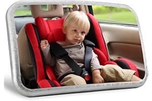 SHEJISI Baby Car Mirror, Non-Glass Shatterproof, Crash Tested Ultra Safe Baby Mirror for Car Seat Rear Facing,HD Large Screen Baby Mirror, Wide Field of View,360°Adjustable Angle Baby Car Seat Mirror