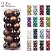 KI Store Brown Christmas Balls 34pcs 2.36-Inch Christmas Tree Decoration Ornaments for Xmas Tree Holiday Wreath Garland Decor Ornaments Hooks Included