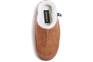 Lucky Brand Boys' Microsuede Clog Slippers with Non-Slip Rubber Sole, Warm Fuzzy Indoor Outdoor House Shoes