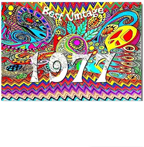 DigitalOase Greeting Card 1977 Best Vintage 41st Birthday Happy Birthday 41th Anniversary Card Congratulations Format A4/A3 1 Folding Card Transparent Panoramic-Envelope #WOODST