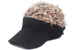 ZEGOO Mens Womens Brown Frosted Hair Visor, Black Hat