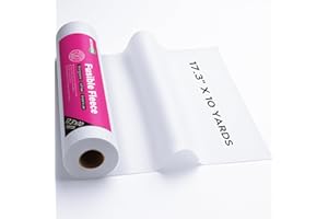 KOVIEDE Fusible Fleece Interfacing, 17.3" x 10 Yards Lightweight One-Sided Loft Iron On Fusible Fleece White for Sewing, Quilting, Crafting and Home Decor