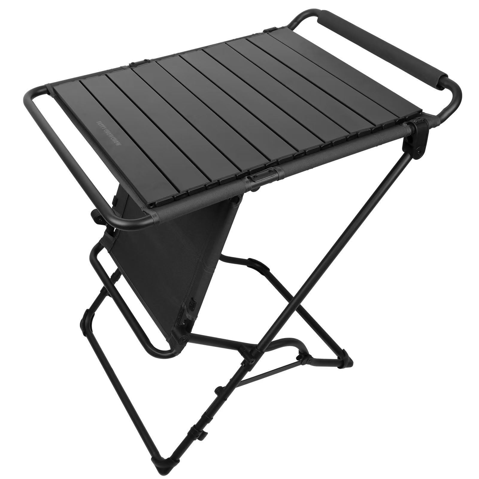 Photo 1 of FATTY CHOWCHOW Camping Table with Additional Roll Up Tabletop, Multifuctional Camping Table Easily Transfer to Chair(Grey)