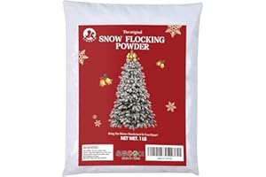 YIQUDUO 16 Oz Premium Self-Adhesive Snow Flocking Powder - Fake Artificial Snow Decorations DIY for Christmas Tree/Wreath/Garland and Winter Displays Decor Indoor, 1 Pound (Pack of 1)