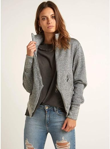 jaqueta prata feminina