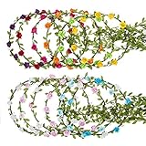 eBoot 12 Pieces Flower Crown Wreath Floral Garland Headbands for Wedding Beach Festival (Multicolor)